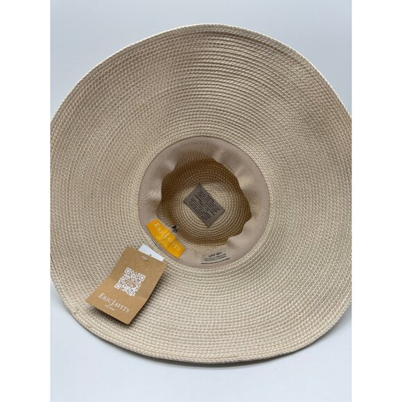 ERIC JAVITS Bella packable women's wide brim floppy sun hat with UPF 50+ NATURAL - Picture 7 of 10